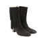 LOUBOUTIN — Bottines à franges en daim noir