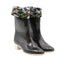 CHANEL – Bottes de pluie à talon en caoutchouc noir