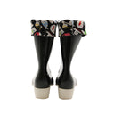 CHANEL – Black Rubber Heel Rain Boots