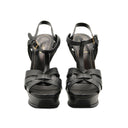SAINT LAURENT – Black Leather Tribute Sandals
