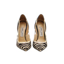 JIMMY CHOO – Zebra Print Calf Hair Pointed Toe Pumps