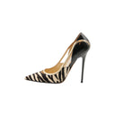 JIMMY CHOO – Zebra Print Calf Hair Pointed Toe Pumps