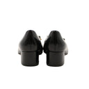 VALENTINO – Black leather heeled ballerina pumps