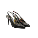 HERMÈS – Escarpins slingback en cuir noir