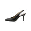 HERMÈS – Escarpins slingback en cuir noir