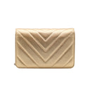 CHANEL – Chevron Gold Lambskin Wallet On Chain (WOC)