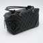Sac ligne Cambon en cuir noir matelassée