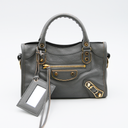 Sac Nano City en cuir gris