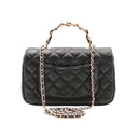 CHANEL – Mini Classic bag with handle in black lambskin & gold-tone metal