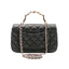 CHANEL – Mini sac classique avec poignée en agneau noir & métal doré
