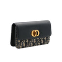 DIOR – 30 Montaigne Wallet On Chain in blue Oblique canvas and blue leather
