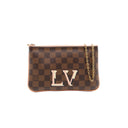 LOUIS VUITTON – Double Zip Pochette Damier Ebene