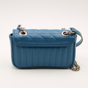 Blue leather GG Marmont small matelassé bag