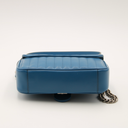 Blue leather GG Marmont small matelassé bag