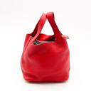 Red Taurillon Clémence leather Picotin 18 Bag