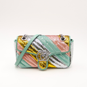 Green leather Marmont bag with rainbow sequins
