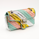 Green leather Marmont bag with rainbow sequins