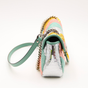 Green leather Marmont bag with rainbow sequins
