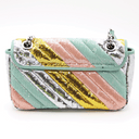 Green leather Marmont bag with rainbow sequins