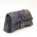 Sac Crush noir en tweed couvert de sequins argentés