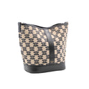 CELINE – Sac bucket en toile Triomphe et cuir noir