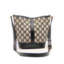 CELINE – Sac bucket en toile Triomphe et cuir noir