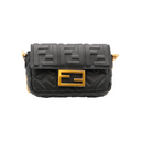 Baguette Mini bag in black leather with embossed FF motif