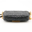 Baguette Mini bag in black leather with embossed FF motif