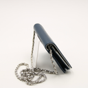 Navy and silver leather Wallet On Chain (WOC) pouch