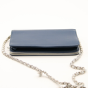Navy and silver leather Wallet On Chain (WOC) pouch