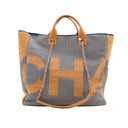 CHANEL – Cabas toile & cuir logo oversize