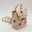 Sac à dos Lock Me en cuir poudre avec fleurs multicolores
