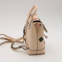 Sac à dos Lock Me en cuir poudre avec fleurs multicolores