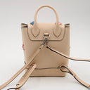 Sac à dos Lock Me en cuir poudre avec fleurs multicolores