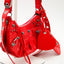 Sac Le Cagole XS en cuir vieilli rouge