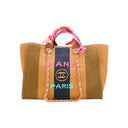 CHANEL – Cabas Deauville en toile et cuir multicolore GM