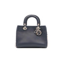 DIOR – Diorissimo Small – Cuir bleu marine et sequins argent et rose
