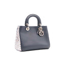 DIOR – Diorissimo Small – Cuir bleu marine et sequins argent et rose