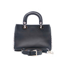 DIOR – Diorissimo Small – Cuir bleu marine et sequins argent et rose