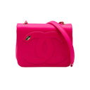 Chanel Mania Fuchsia Pink Leather Flap Bag