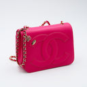 Chanel Mania Fuchsia Pink Leather Flap Bag