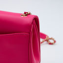 Chanel Mania Fuchsia Pink Leather Flap Bag