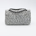Chanel 2.55 bag in white embroidered tweed and jewelry