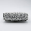 Chanel 2.55 bag in white embroidered tweed and jewelry