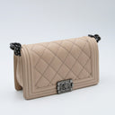 Chanel Boy bag in quilted beige leather