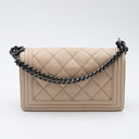Chanel Boy bag in quilted beige leather