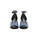 PRADA – Sandales à Talon Cristaux – Noir & Bleu – Taille 37