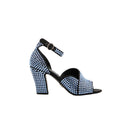 PRADA – Sandales à Talon Cristaux – Noir & Bleu – Taille 37