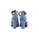 PRADA – Sandales à Talon Cristaux – Noir & Bleu – Taille 37