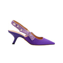 DIOR – Escarpins Slingback J’Adior Satin Violet – Taille 38,5